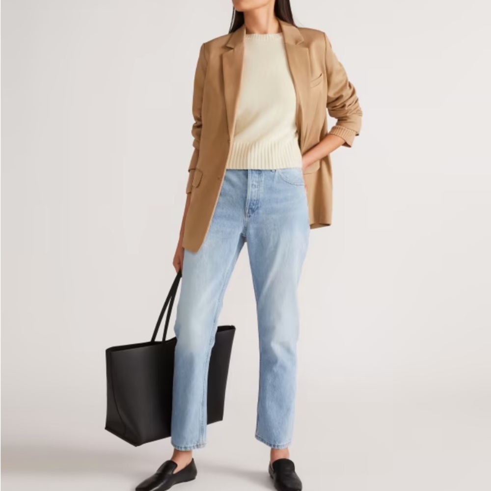 Everlane Light Wash Blue High-Rise Straight Jeans